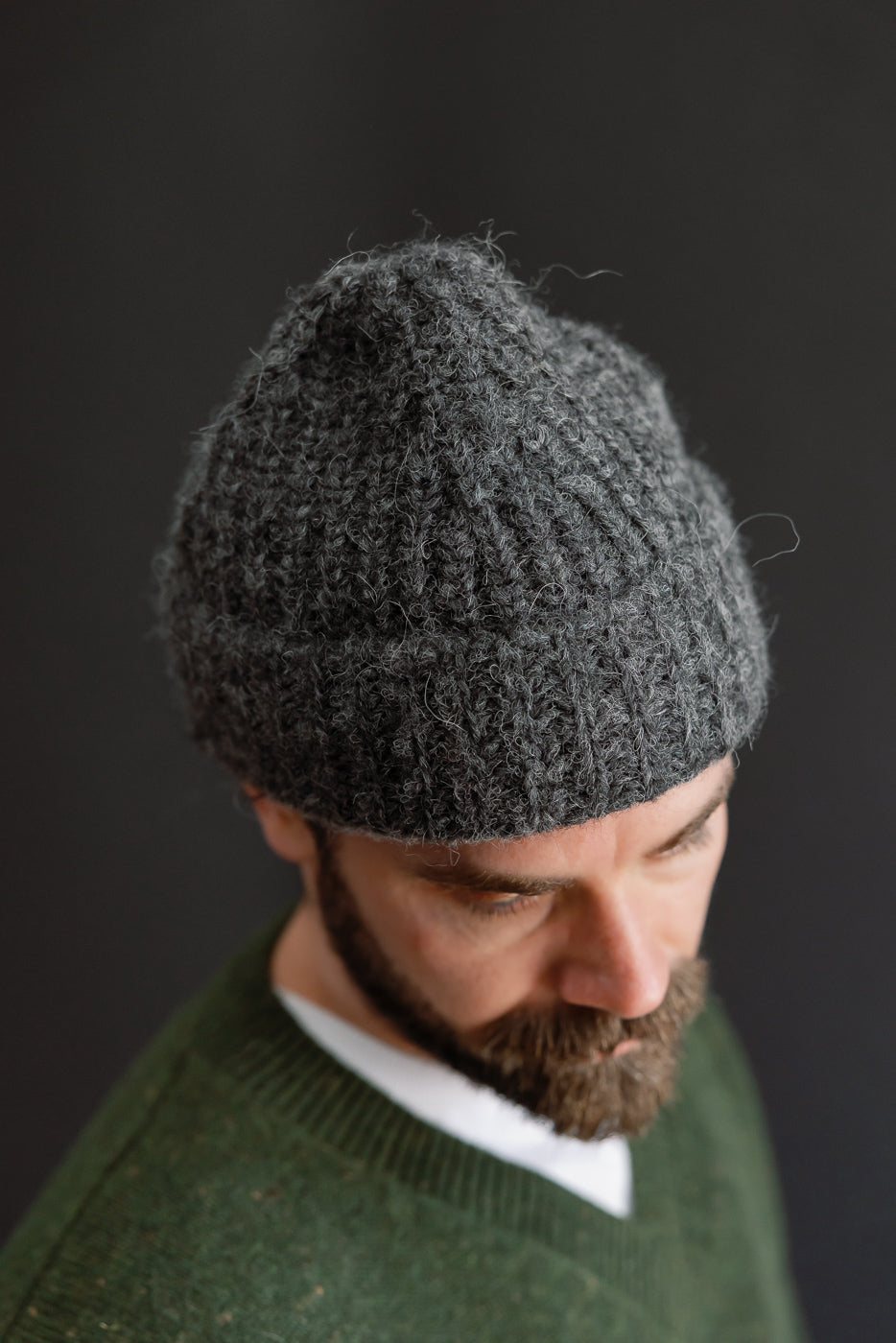 Close-up side view of a male model, 5'9
