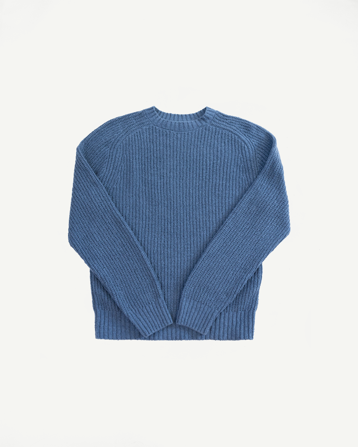 Cotton Crewneck Bouclé Sweater - Lapis