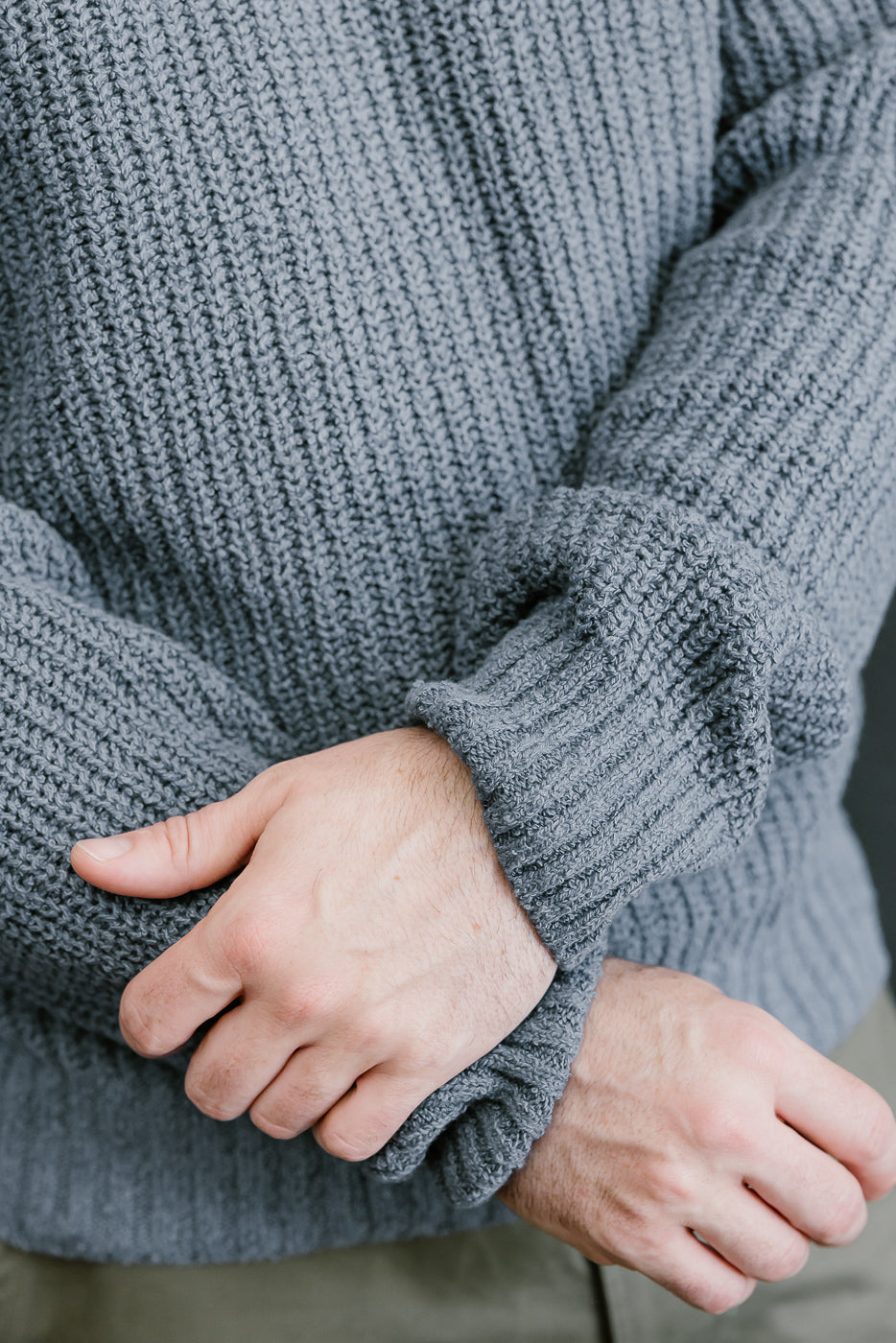 Cotton Crewneck Bouclé Sweater - Lapis