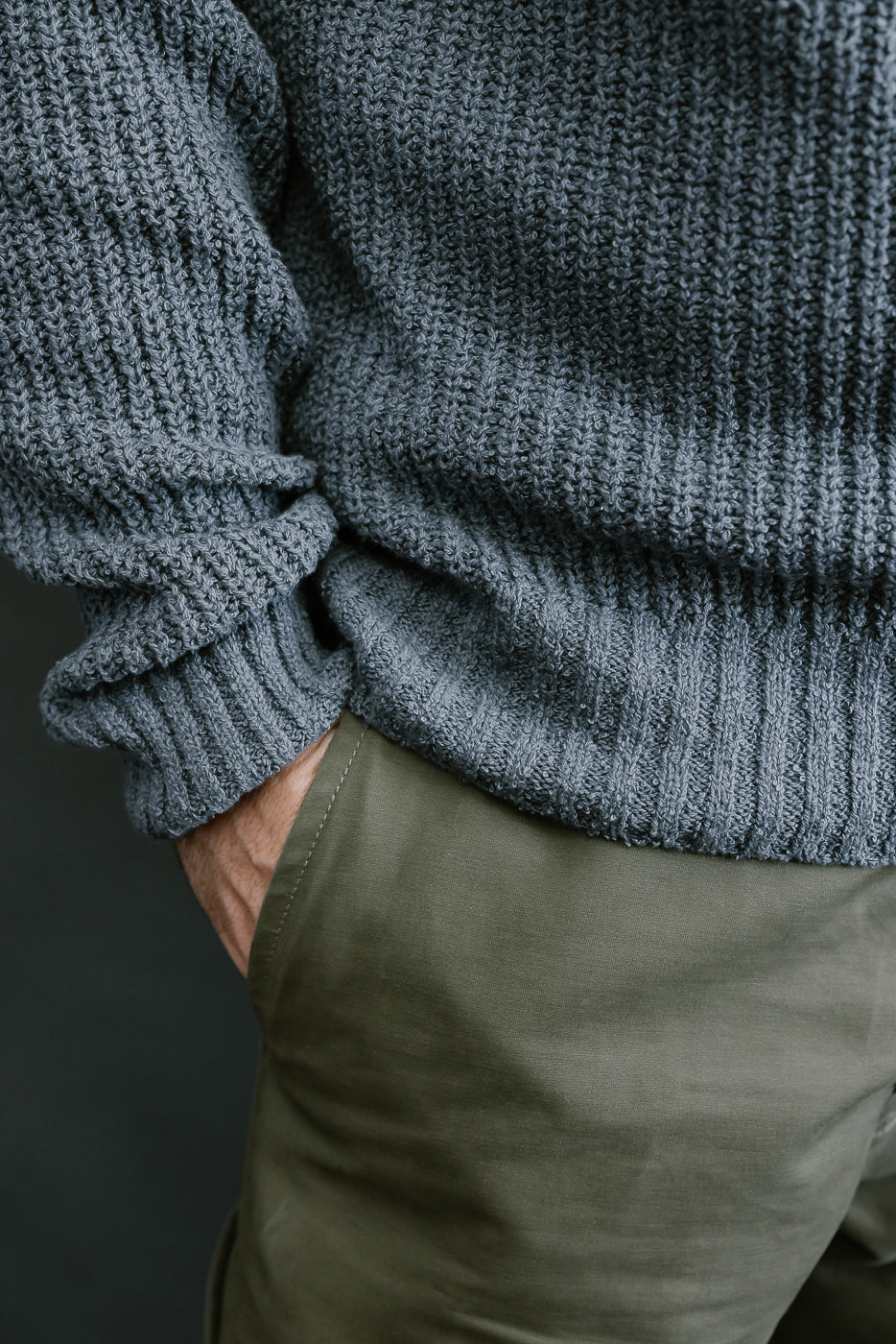 Cotton Crewneck Bouclé Sweater - Lapis