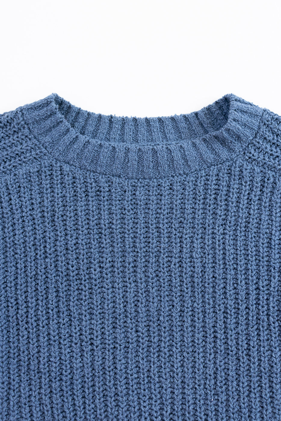Cotton Crewneck Bouclé Sweater - Lapis