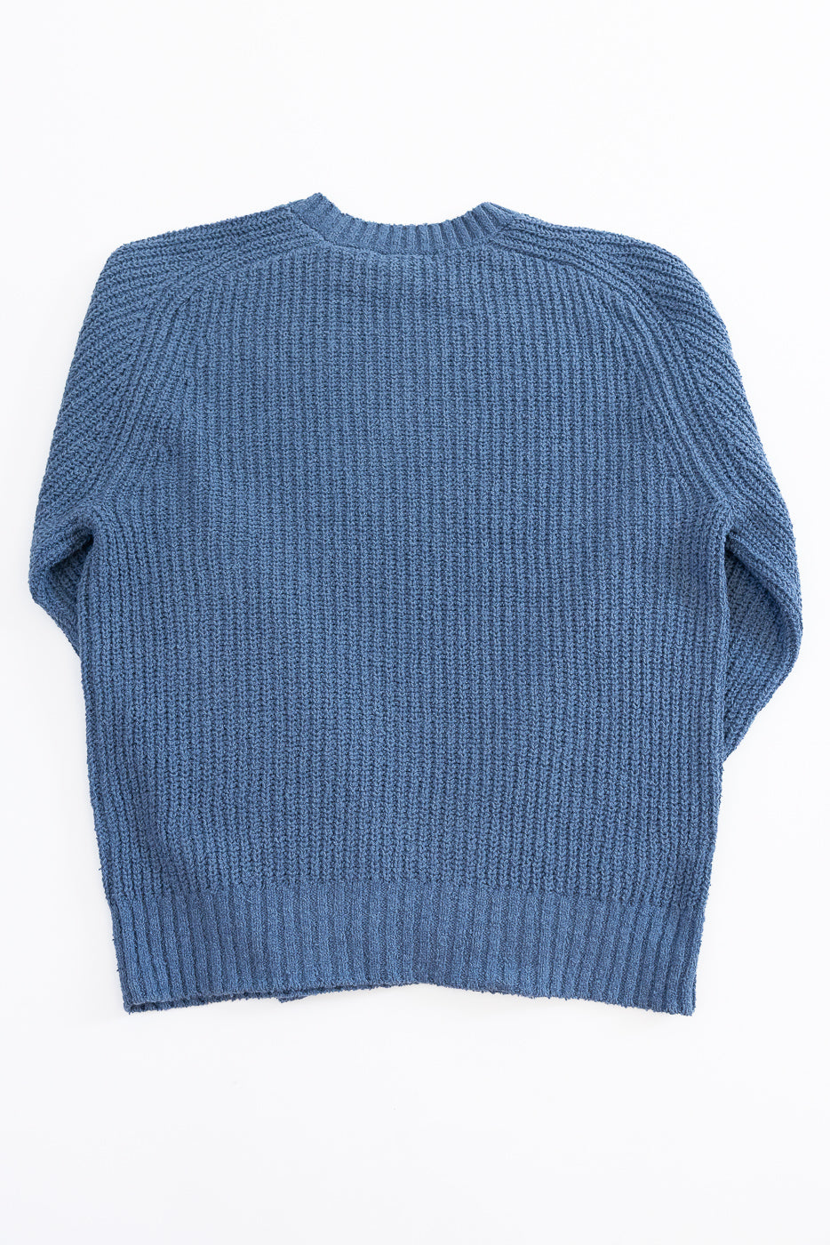 Cotton Crewneck Bouclé Sweater - Lapis