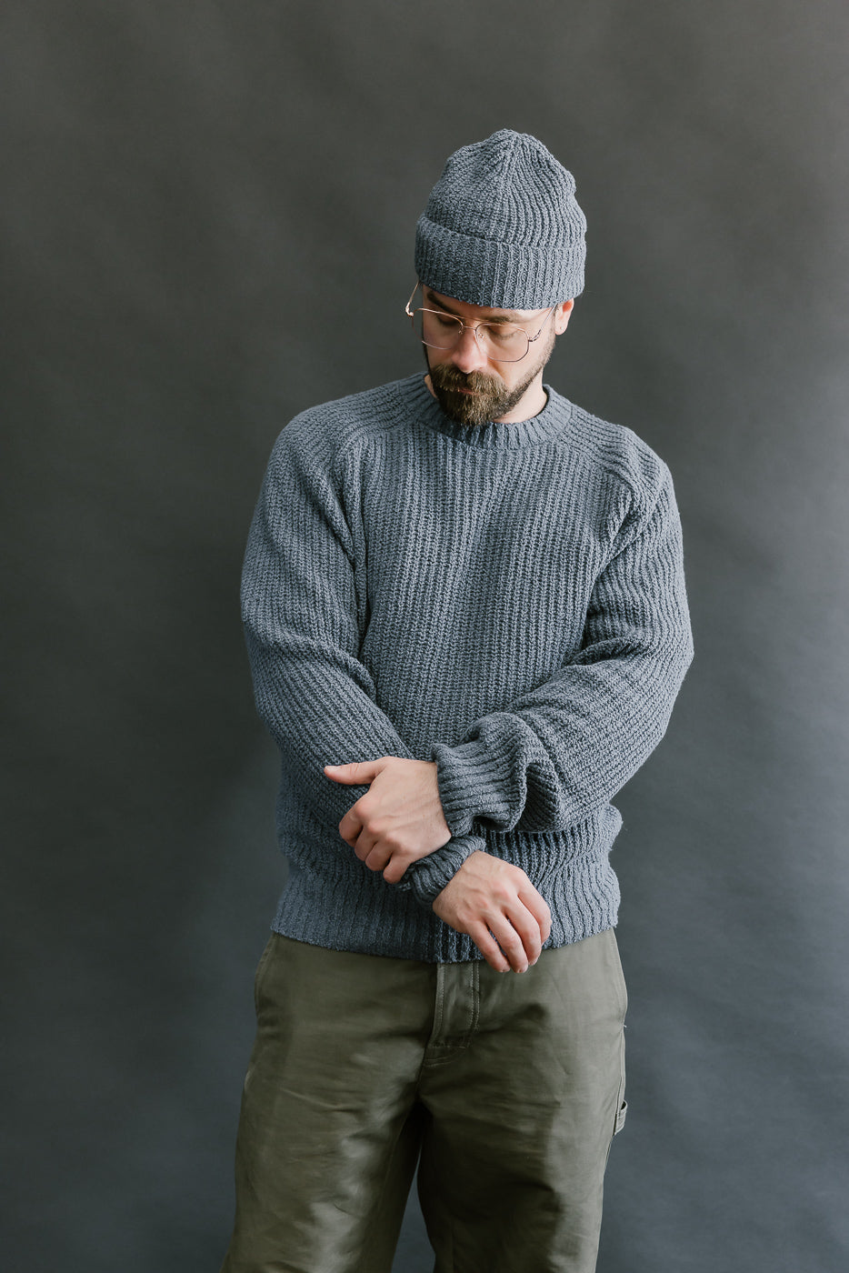 Cotton Crewneck Bouclé Sweater - Lapis