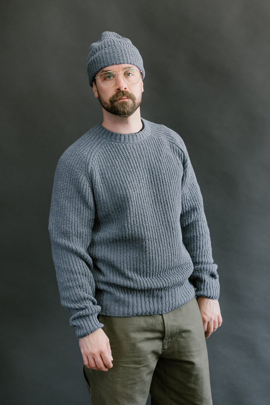 Cotton Crewneck Bouclé Sweater - Lapis