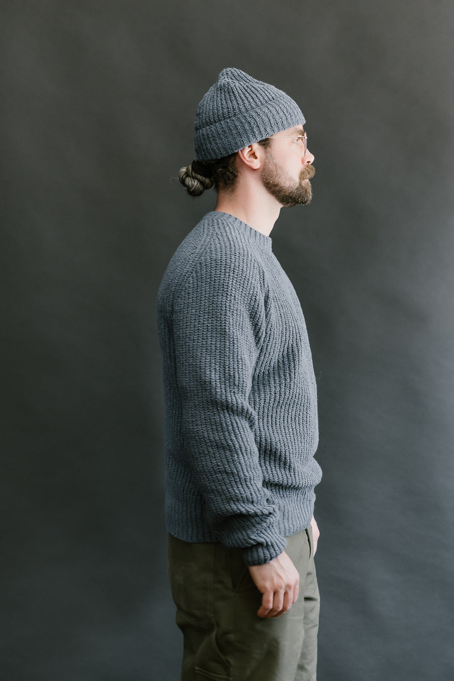 Cotton Crewneck Bouclé Sweater - Lapis