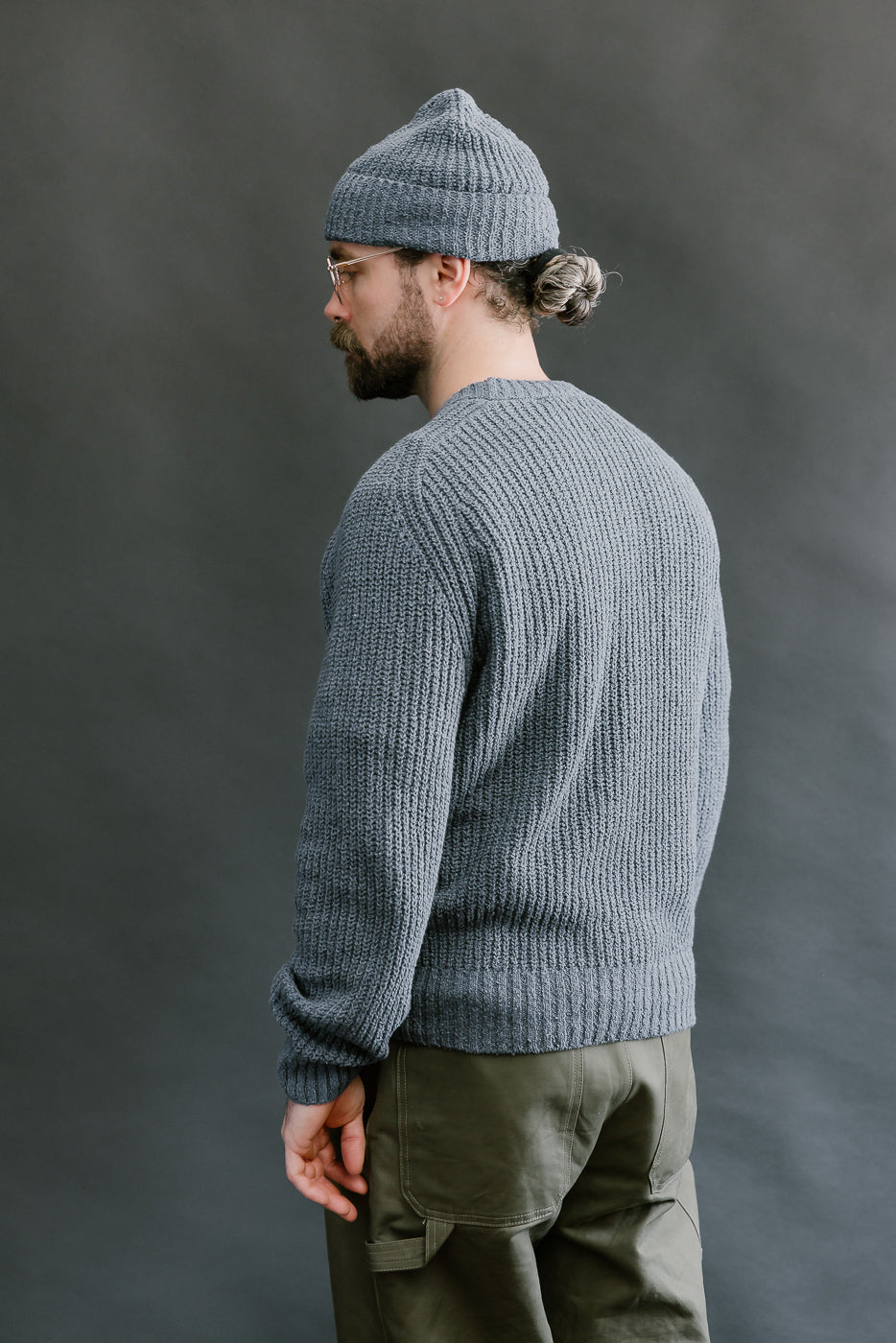 Cotton Crewneck Bouclé Sweater - Lapis