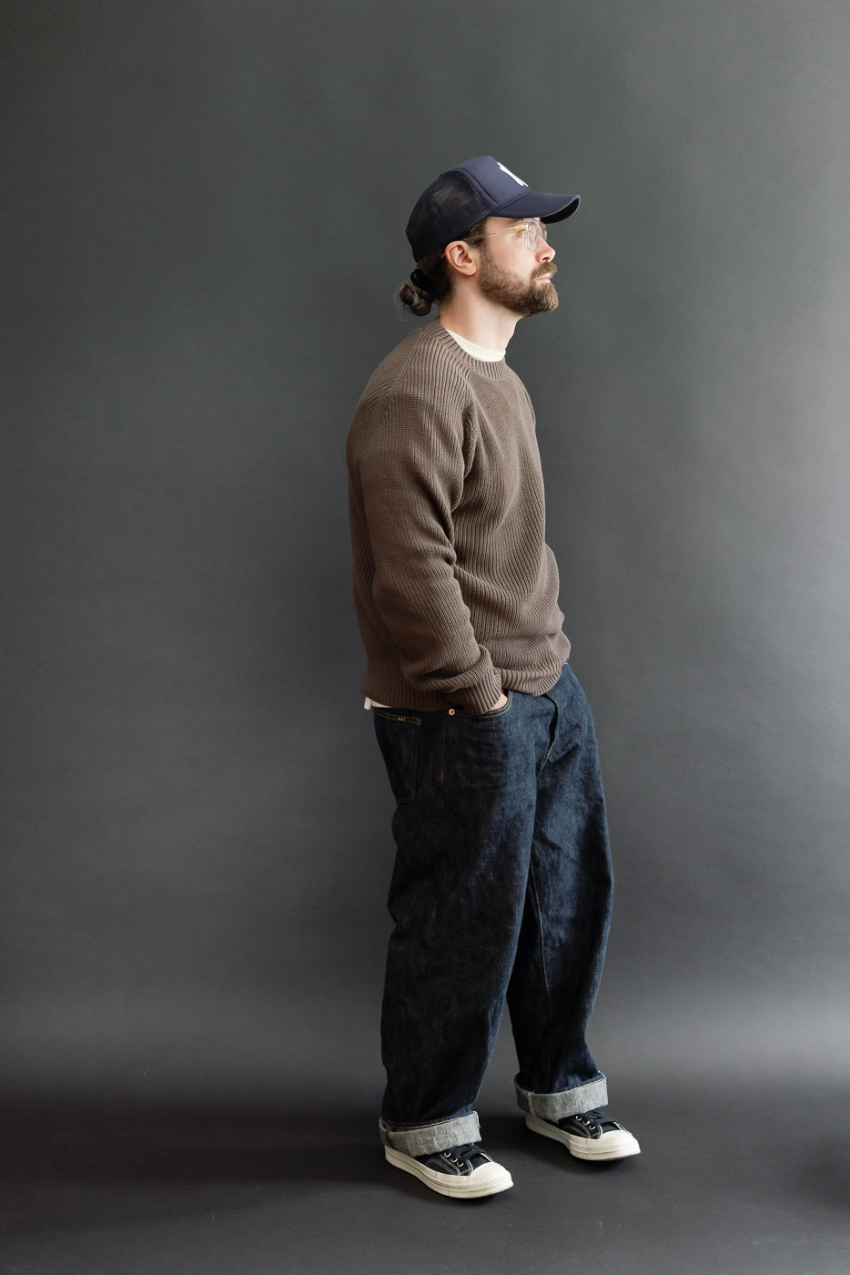 Full body side view of a 5'9