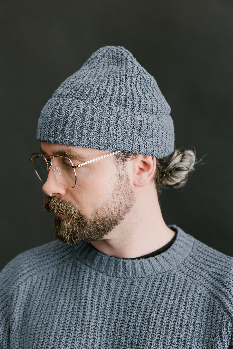 Cotton Bouclé Watch Cap - Lapis