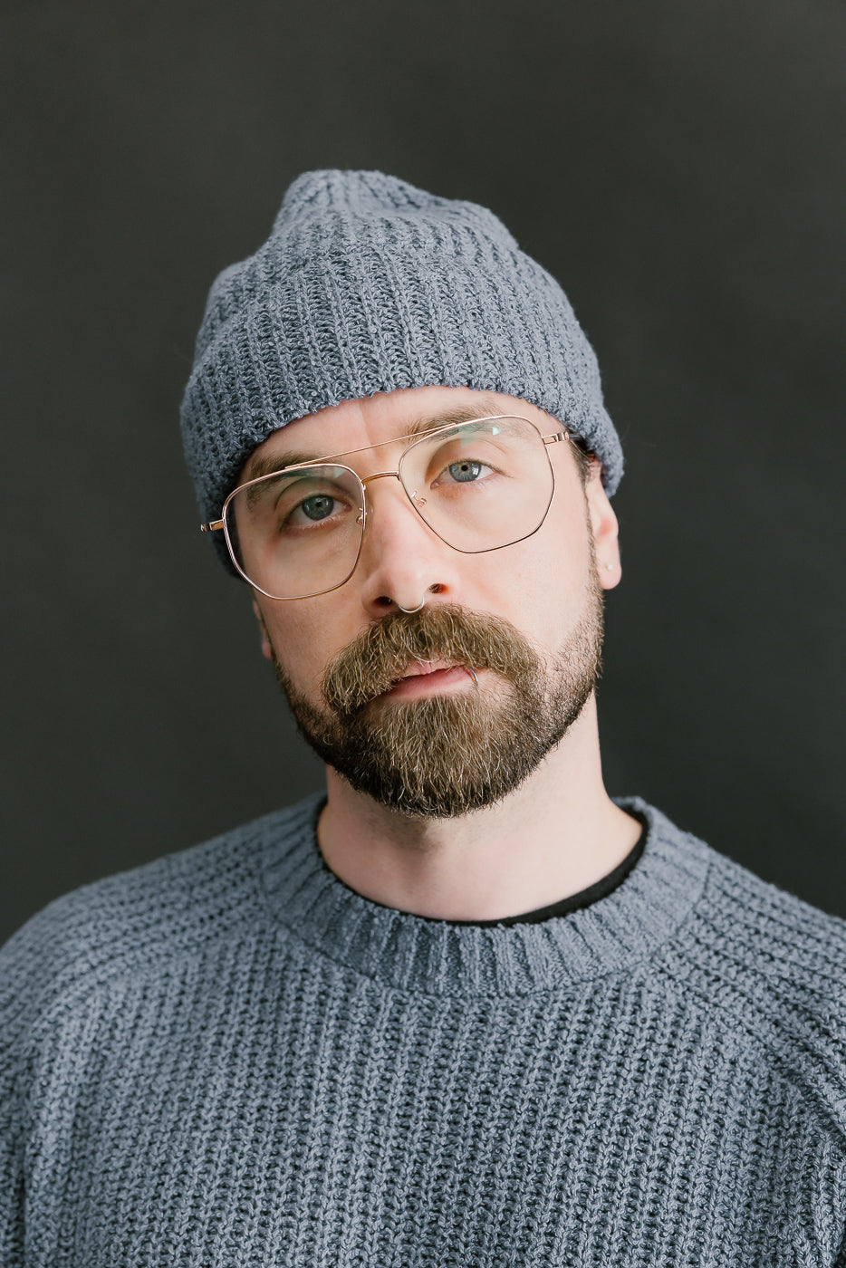 Cotton Bouclé Watch Cap - Lapis