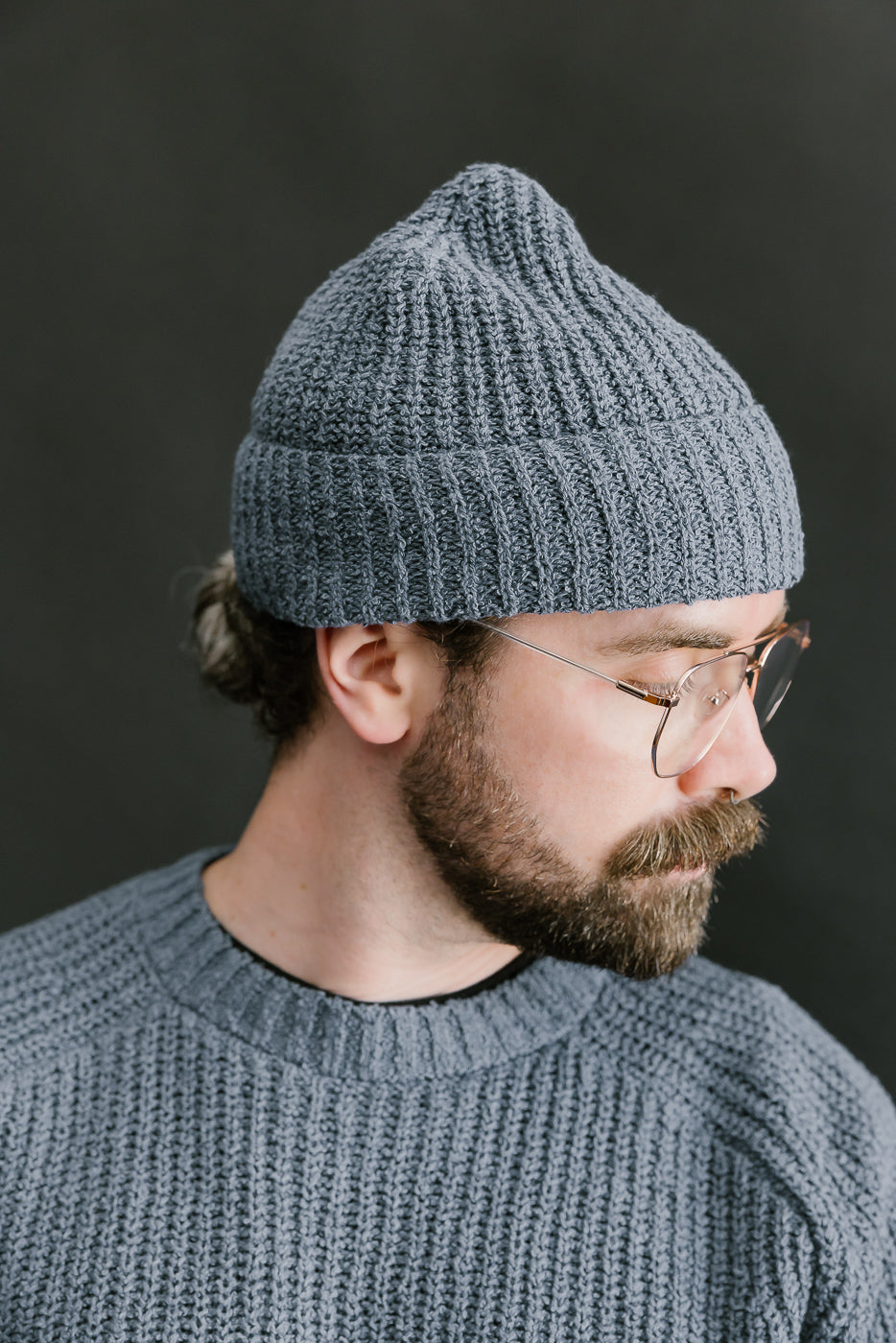 Cotton Bouclé Watch Cap - Lapis