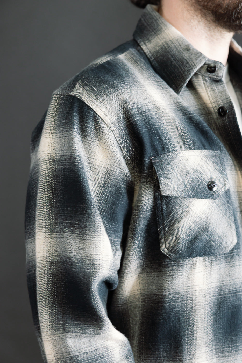Close-up of male model, 5'9