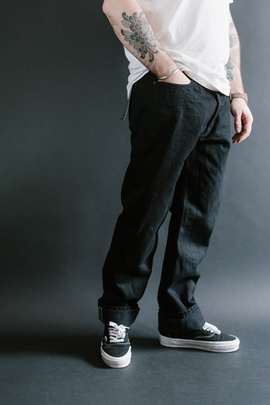 CS-220xk - 13.25oz Rinsed Black Kibata Selvedge - Classic Straight