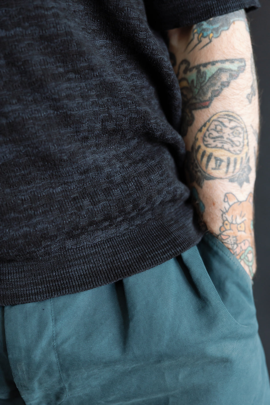Close-up of male model, 5'9