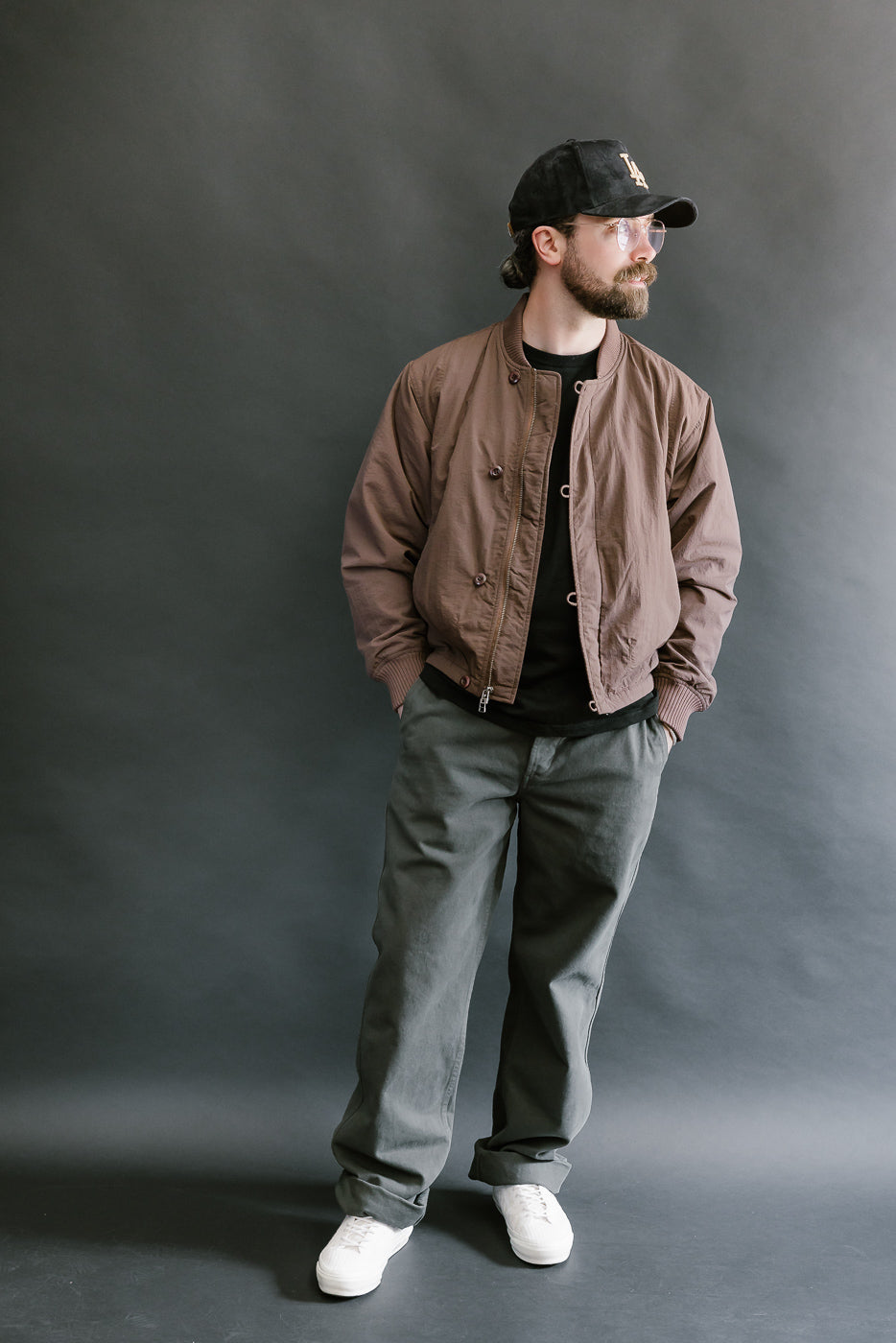 Loop Bomber Jacket - Brown