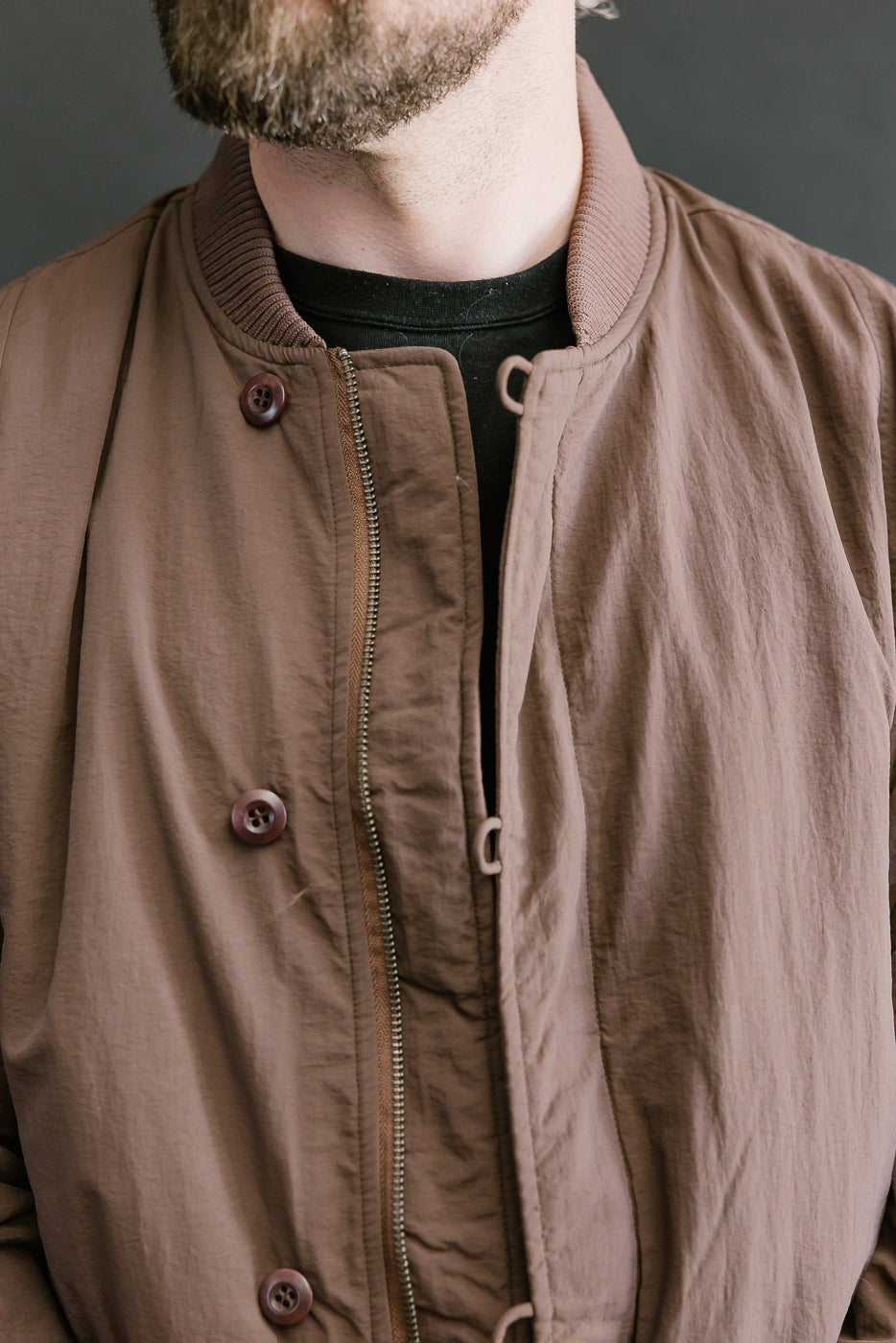 Loop Bomber Jacket - Brown