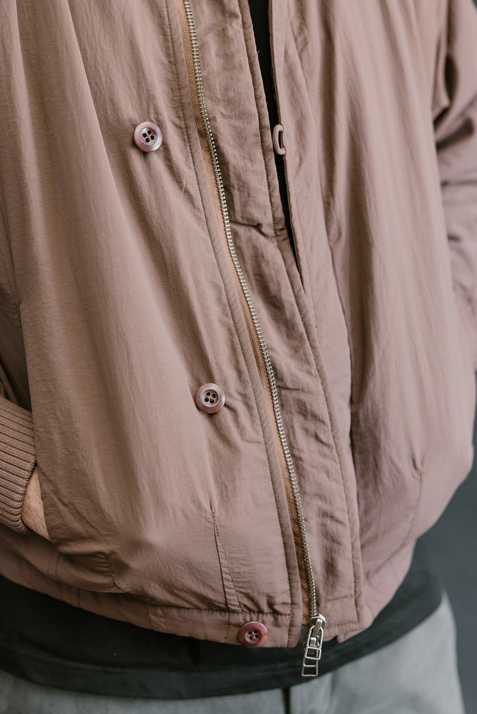 Loop Bomber Jacket - Brown