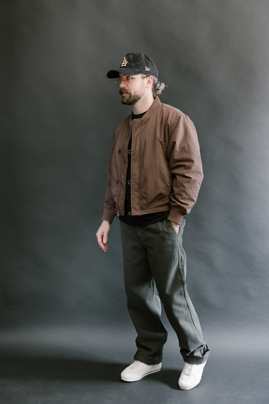 Loop Bomber Jacket - Brown