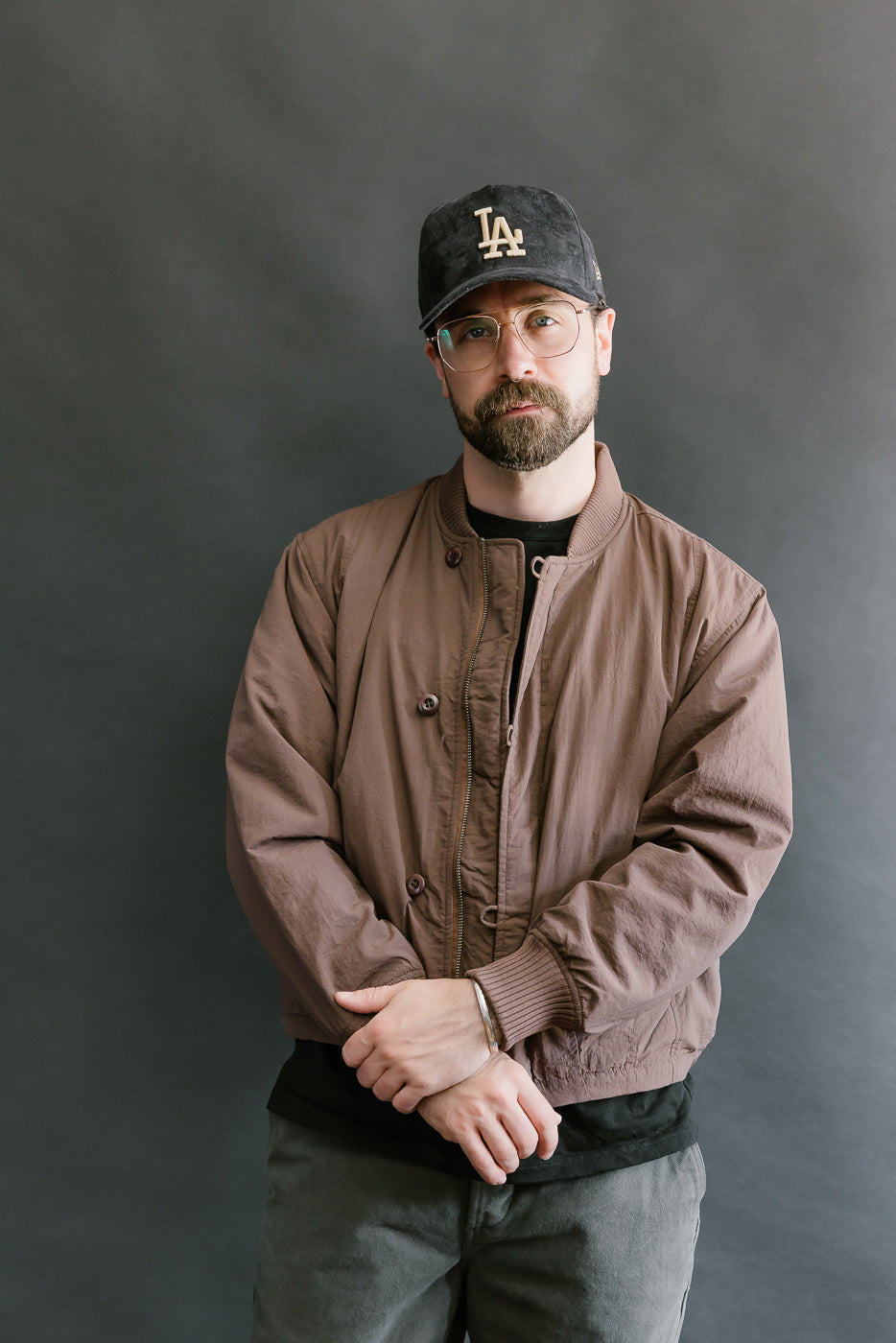 Loop Bomber Jacket - Brown