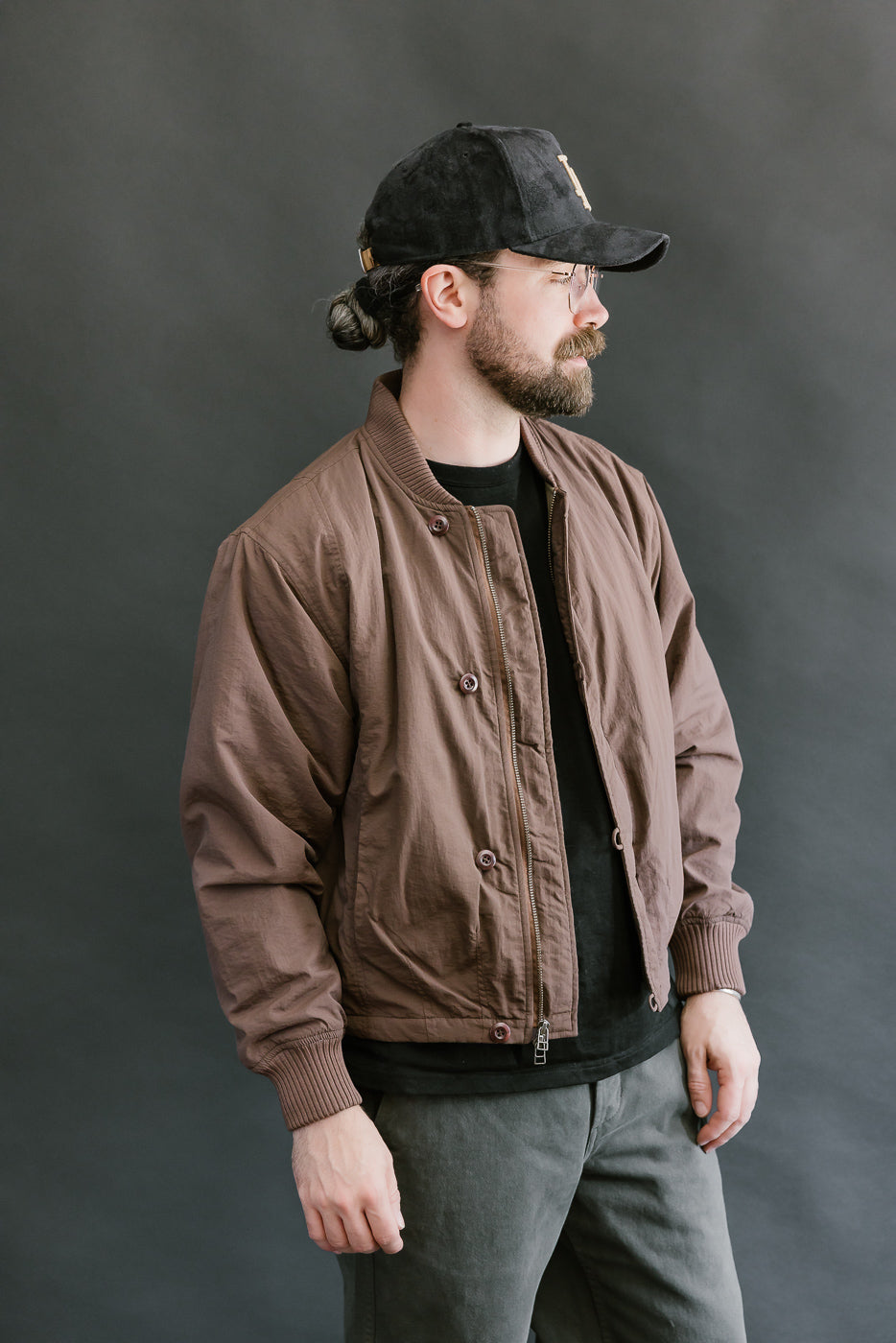 Loop Bomber Jacket - Brown