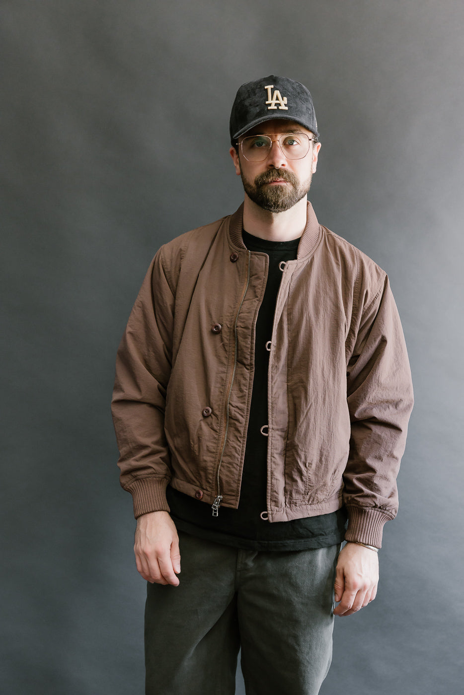 Loop Bomber Jacket - Brown