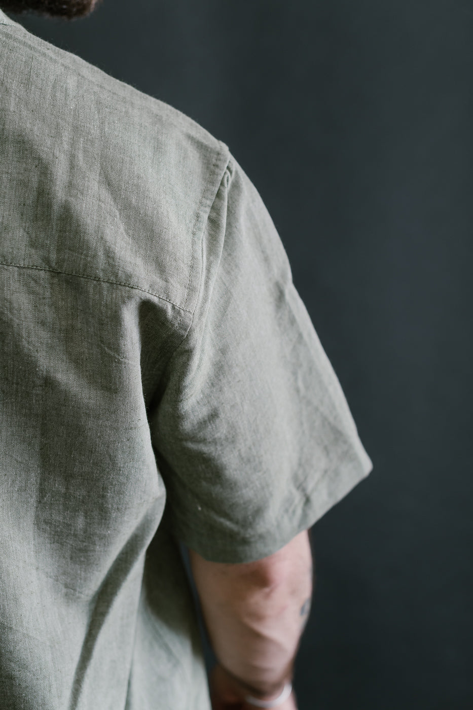 Short Sleeve Linen Loop Shirt - Grass