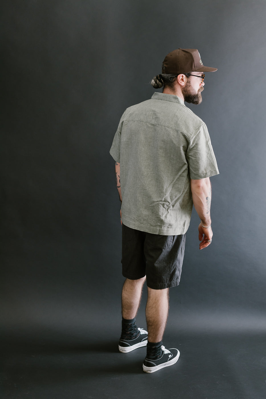 Short Sleeve Linen Loop Shirt - Grass