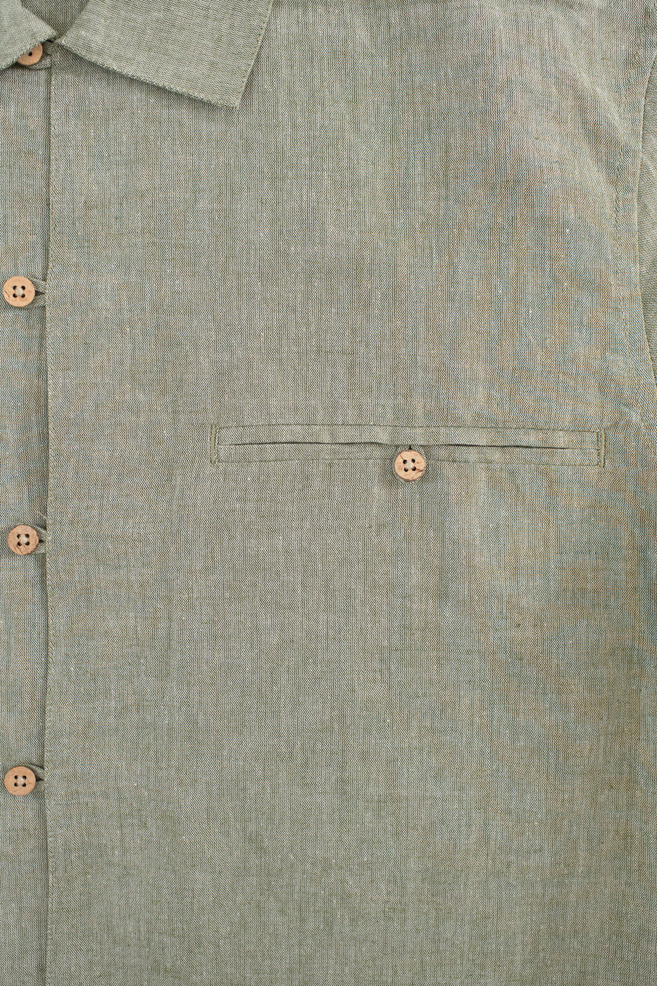 Short Sleeve Linen Loop Shirt - Grass