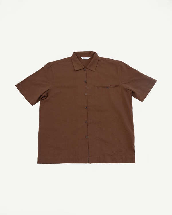 Short Sleeve Loop Shirt - Cinnamon Seersucker | Dant
