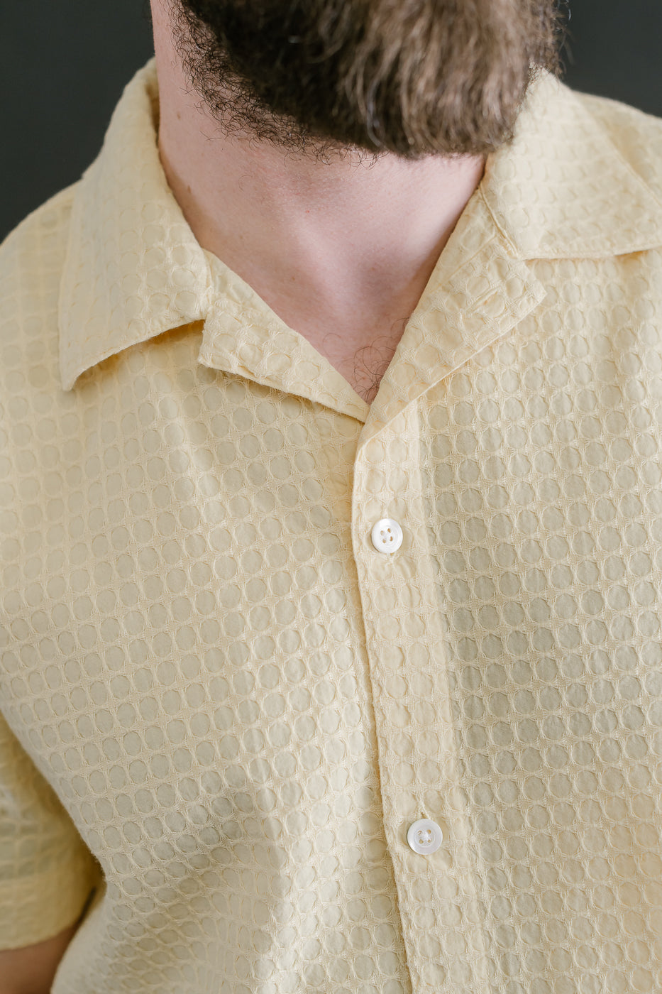 Short Sleeve Resort Shirt Geo Weave - Sunflower