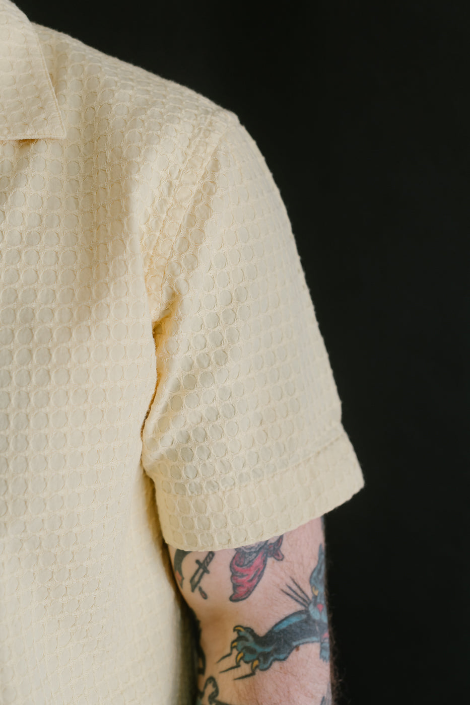 Short Sleeve Resort Shirt Geo Weave - Sunflower