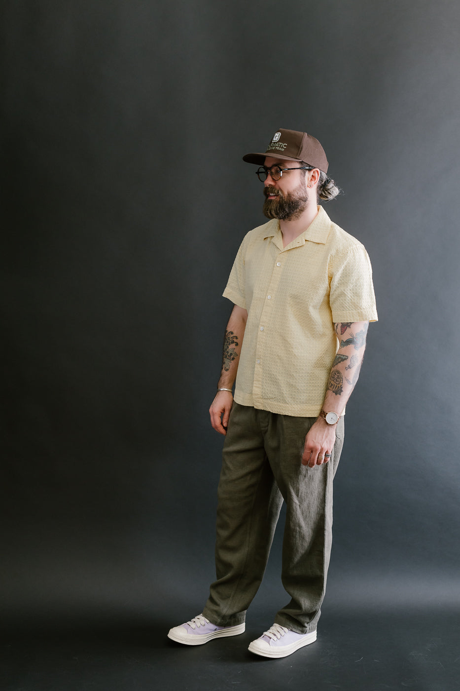 Short Sleeve Resort Shirt Geo Weave - Sunflower