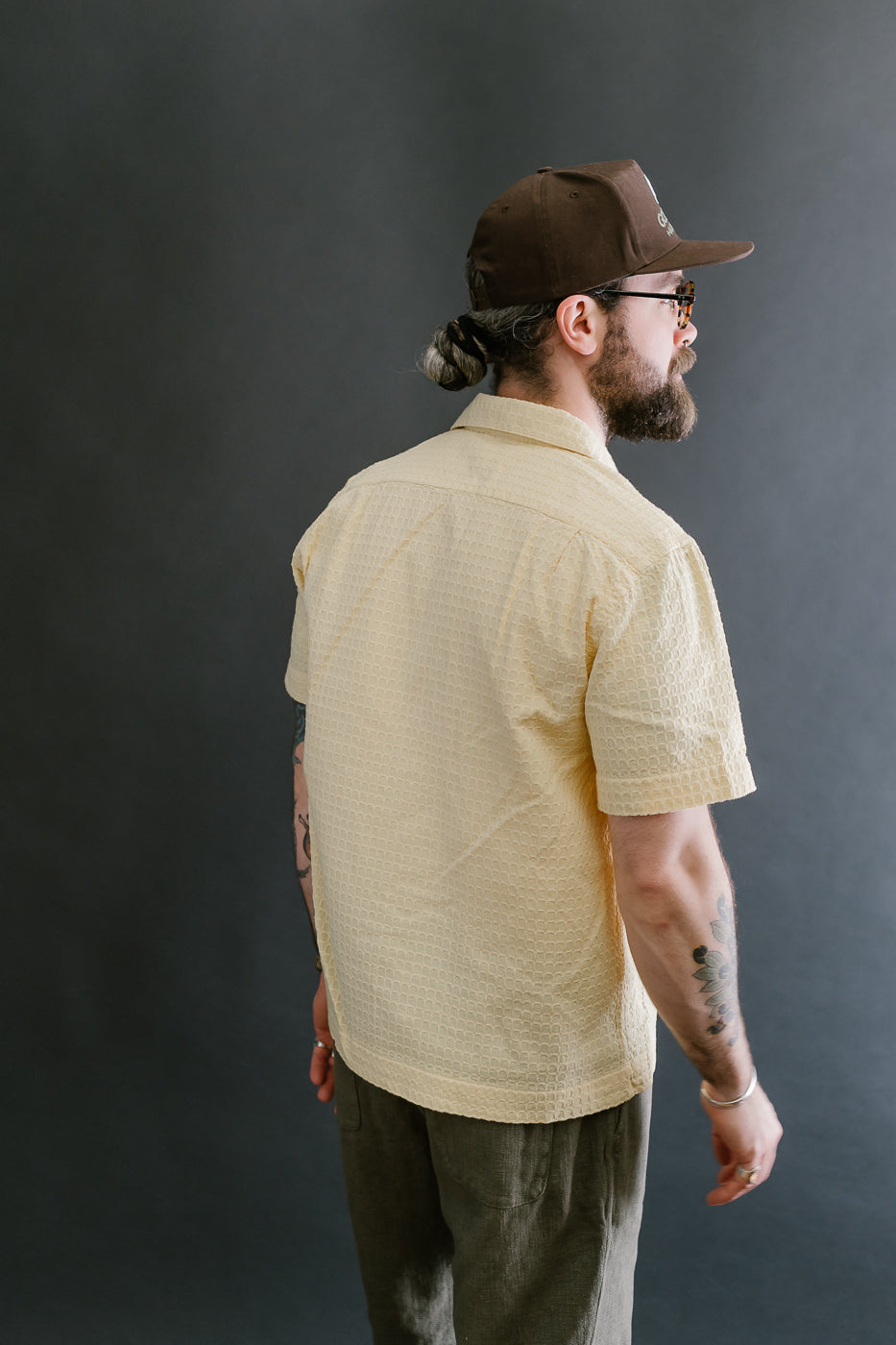 Short Sleeve Resort Shirt Geo Weave - Sunflower