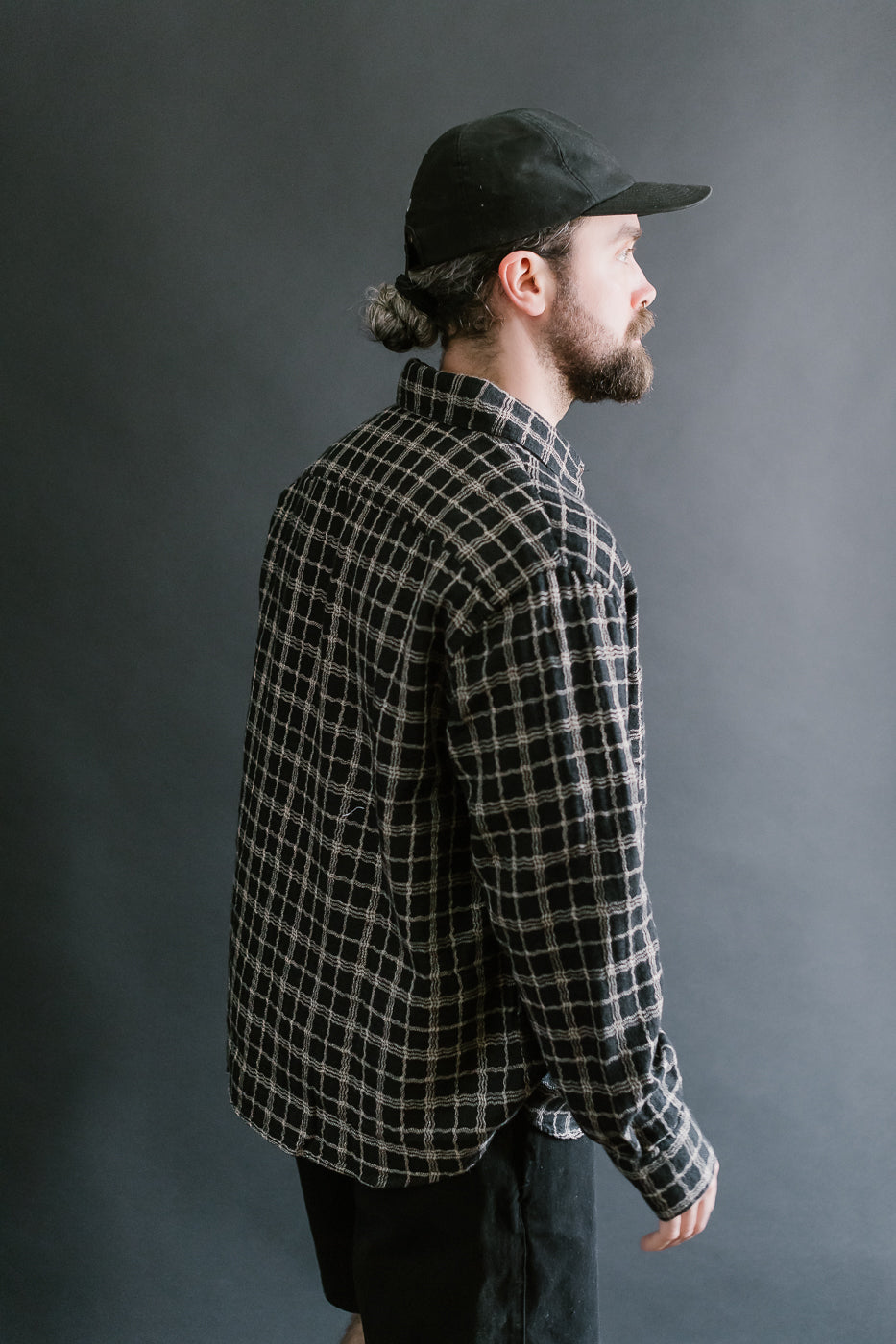 Utility Shirt Wavy Check - Black, Ecru