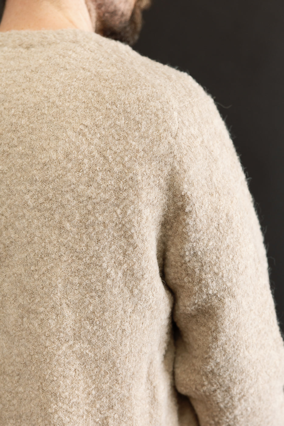 V-Neck Cardigan Boucle Alpaca - Khaki | Dant