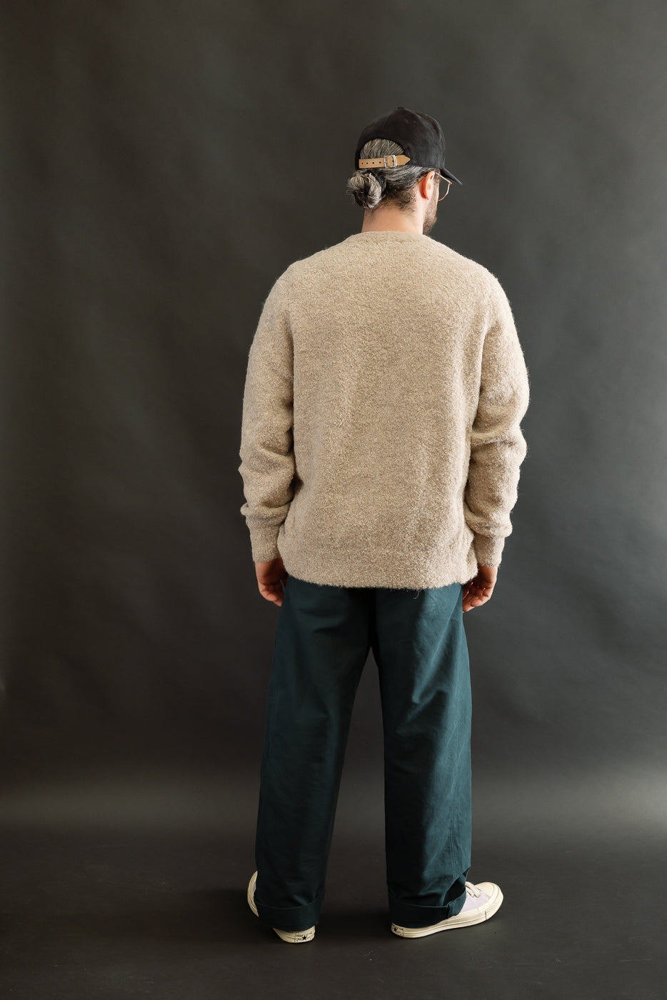 V-Neck Cardigan Boucle Alpaca - Khaki