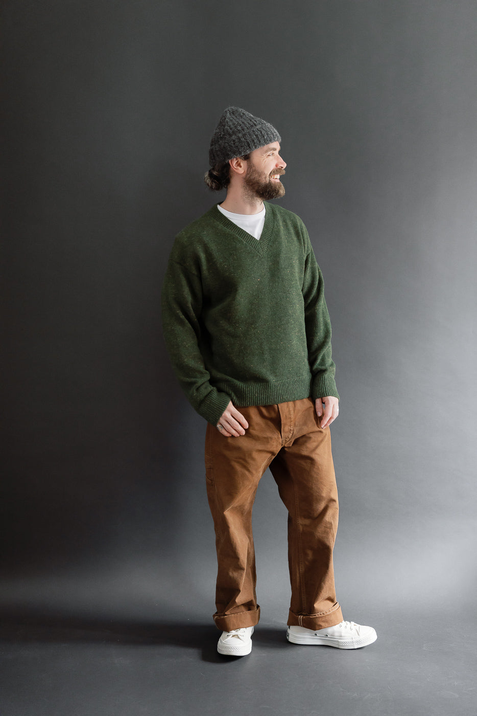 Full body side view of a 5'9