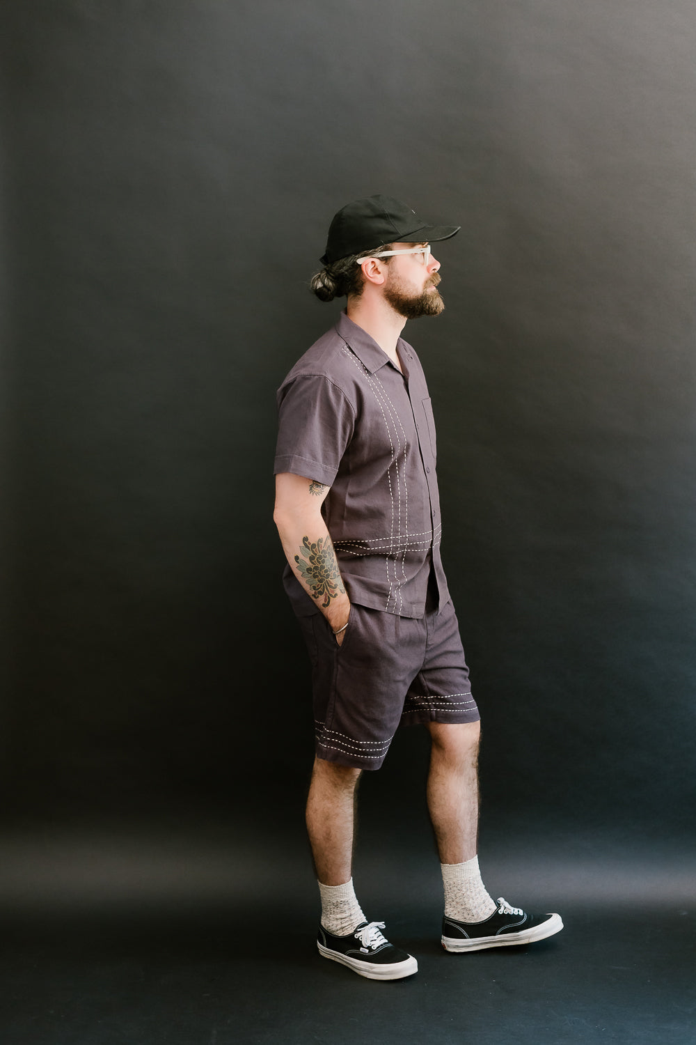 Vacation Shirt - Plum Hand Stitch