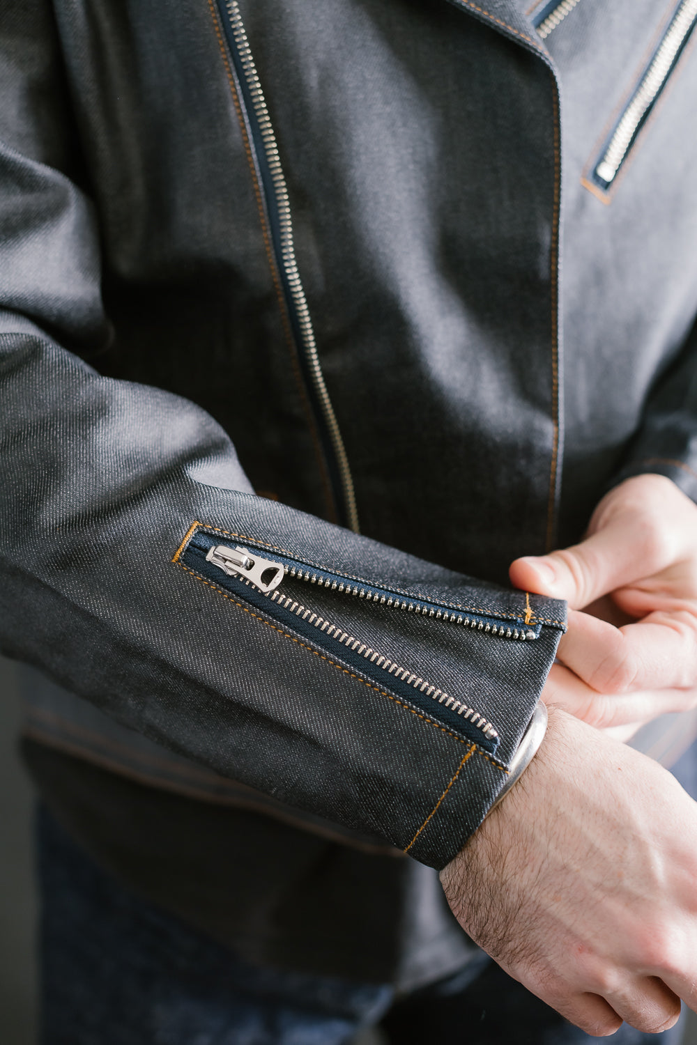 GZ-DWR-0608 - Double Rider's Coated Jean Jacket - Indigo