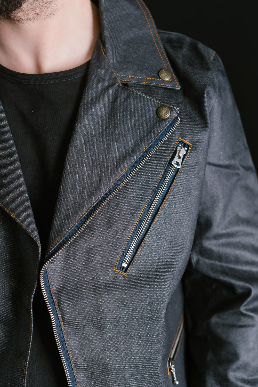 GZ-DWR-0608 - Double Rider's Coated Jean Jacket - Indigo