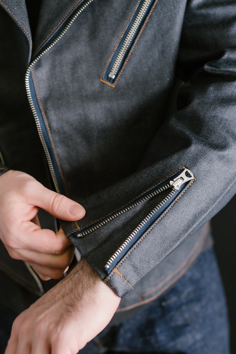 GZ-DWR-0608 - Double Rider's Coated Jean Jacket - Indigo