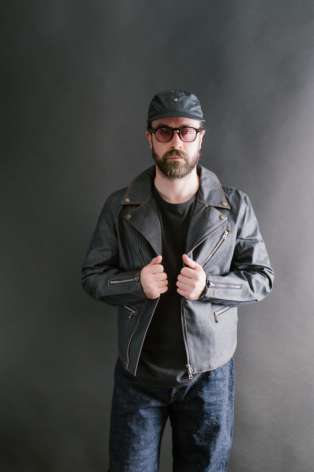 GZ-DWR-0608 - Double Rider's Coated Jean Jacket - Indigo