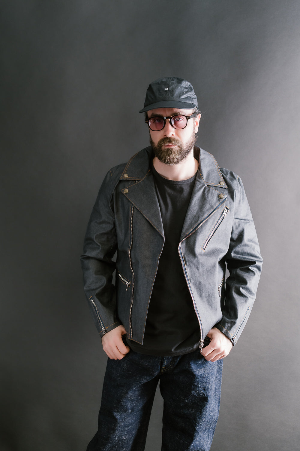 GZ-DWR-0608 - Double Rider's Coated Jean Jacket - Indigo