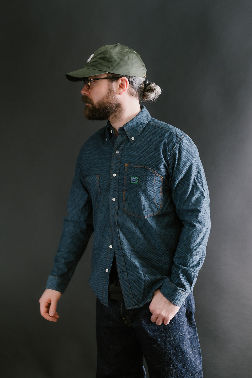 GZ-SBDKN-0310 - Standard Button Down Long Sleeve Shirt - Kendo Blue
