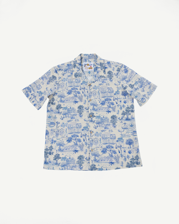 Aloha Shirt - Linen Cats - Blue | Dant