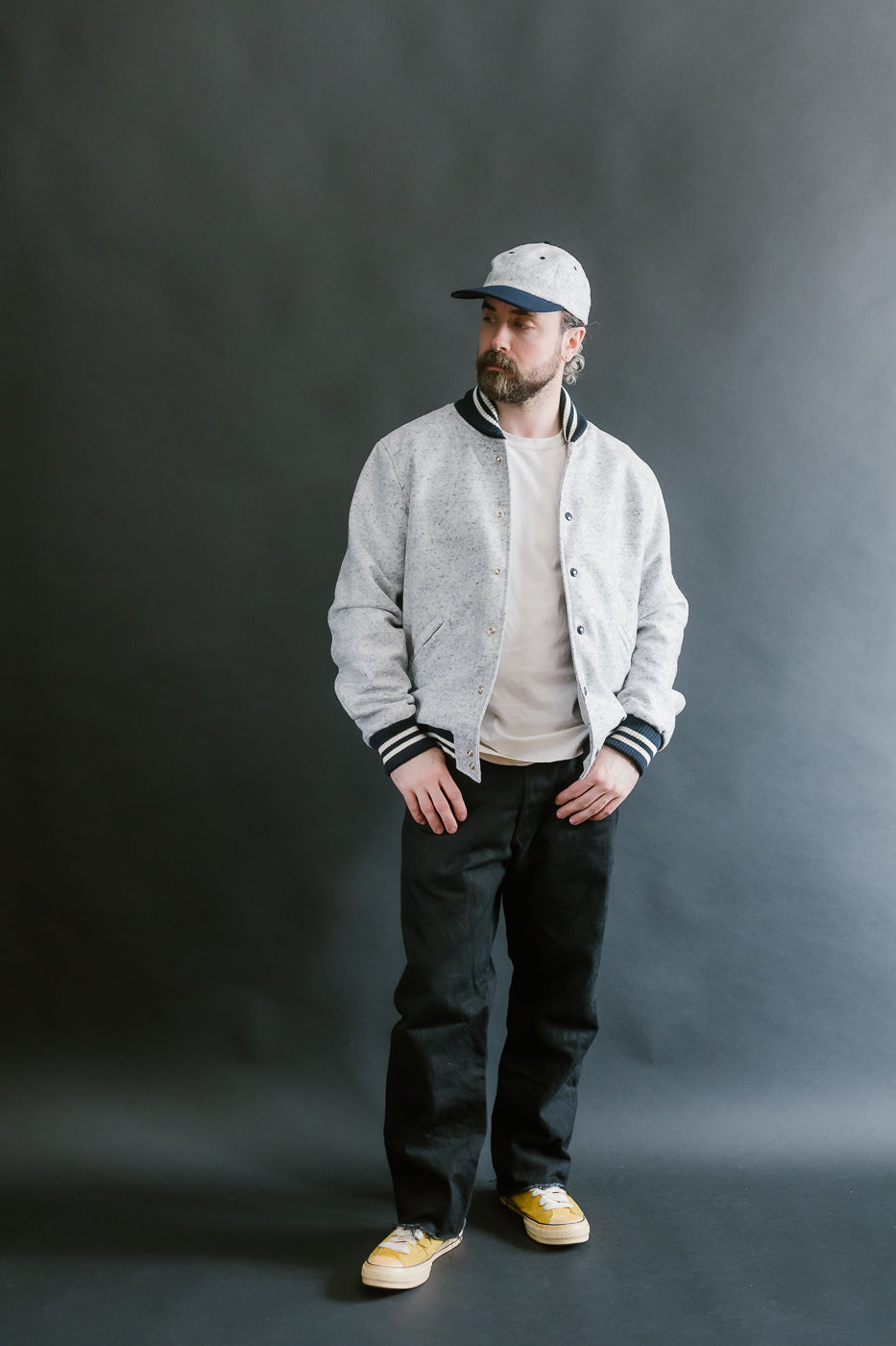 Club Jacket - Natural, Navy Heather
