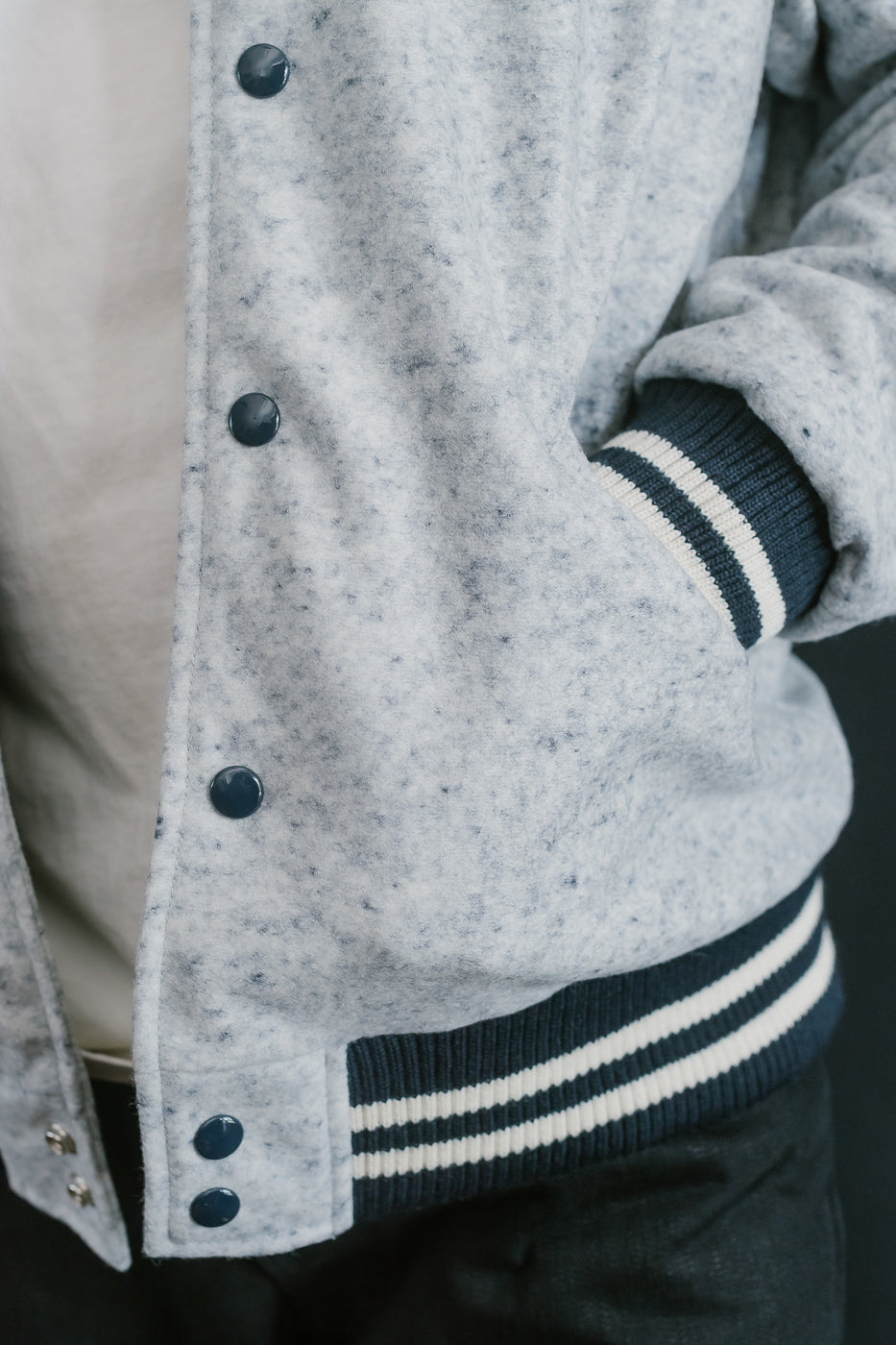 Club Jacket - Natural, Navy Heather