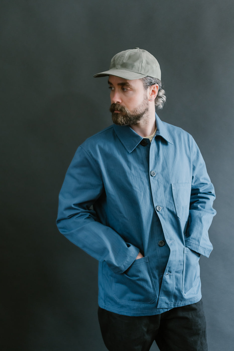 Dry Waxed Chore Coat - Mock Blue