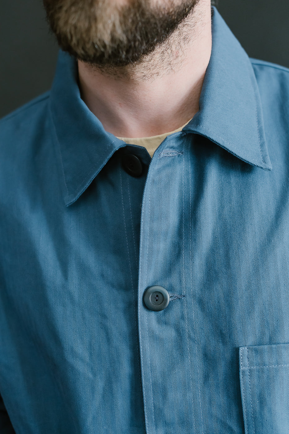 Dry Waxed Chore Coat - Mock Blue