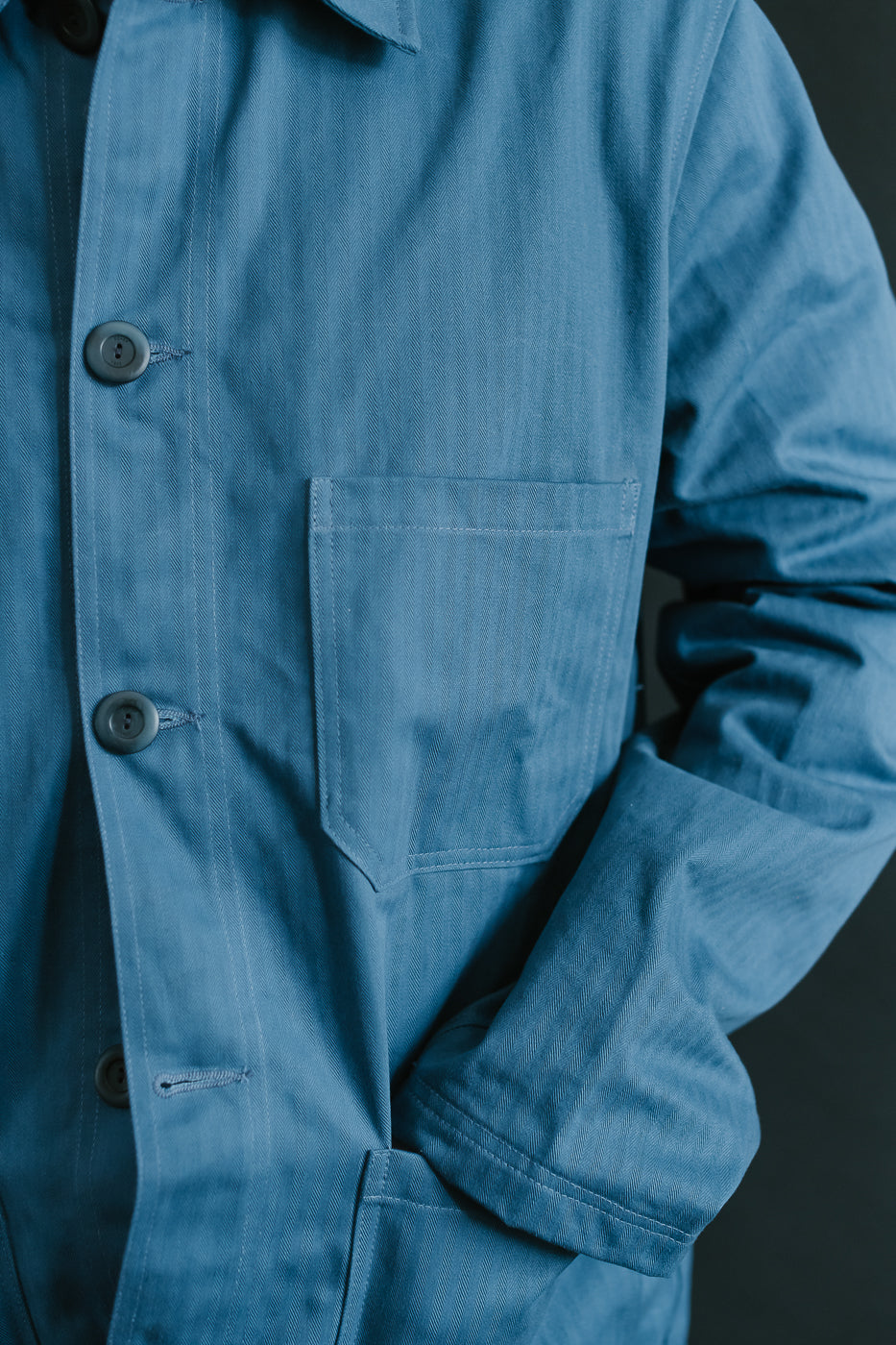 Dry Waxed Chore Coat - Mock Blue