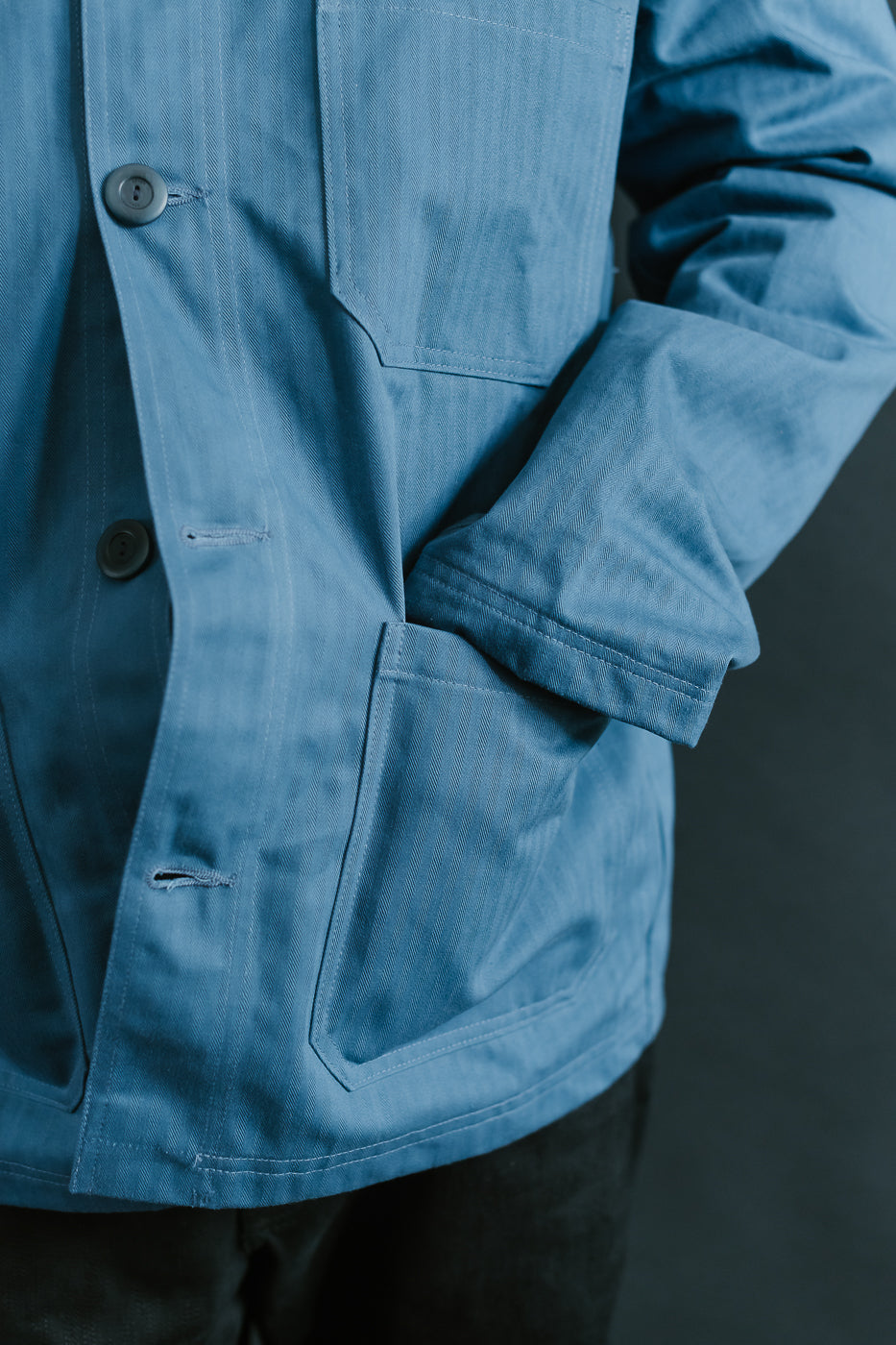 Dry Waxed Chore Coat - Mock Blue